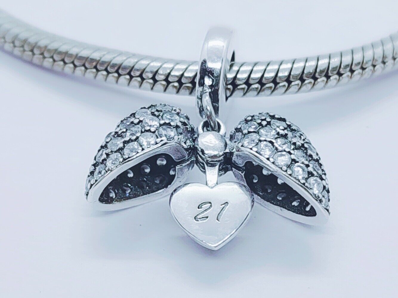 21st Birthday Charm Pendant for Pandora Bracelet or Necklace. 21 Age Charm