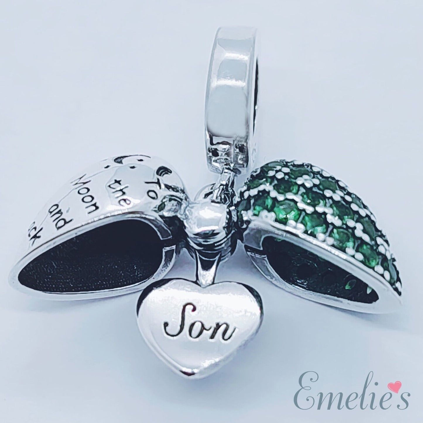 Son I Love You to the Moon and Back Charm for Pandora Bracelet. Locket Charm