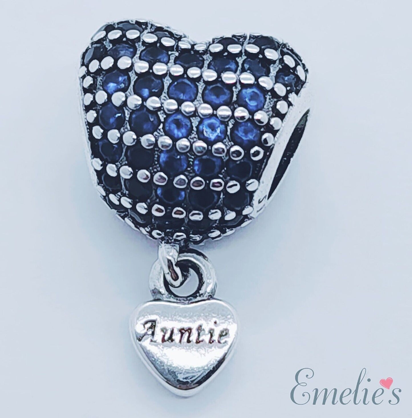 Auntie Charm for Pandora Bracelet. Crystal 925 Sterling Silver. Auntie Gift