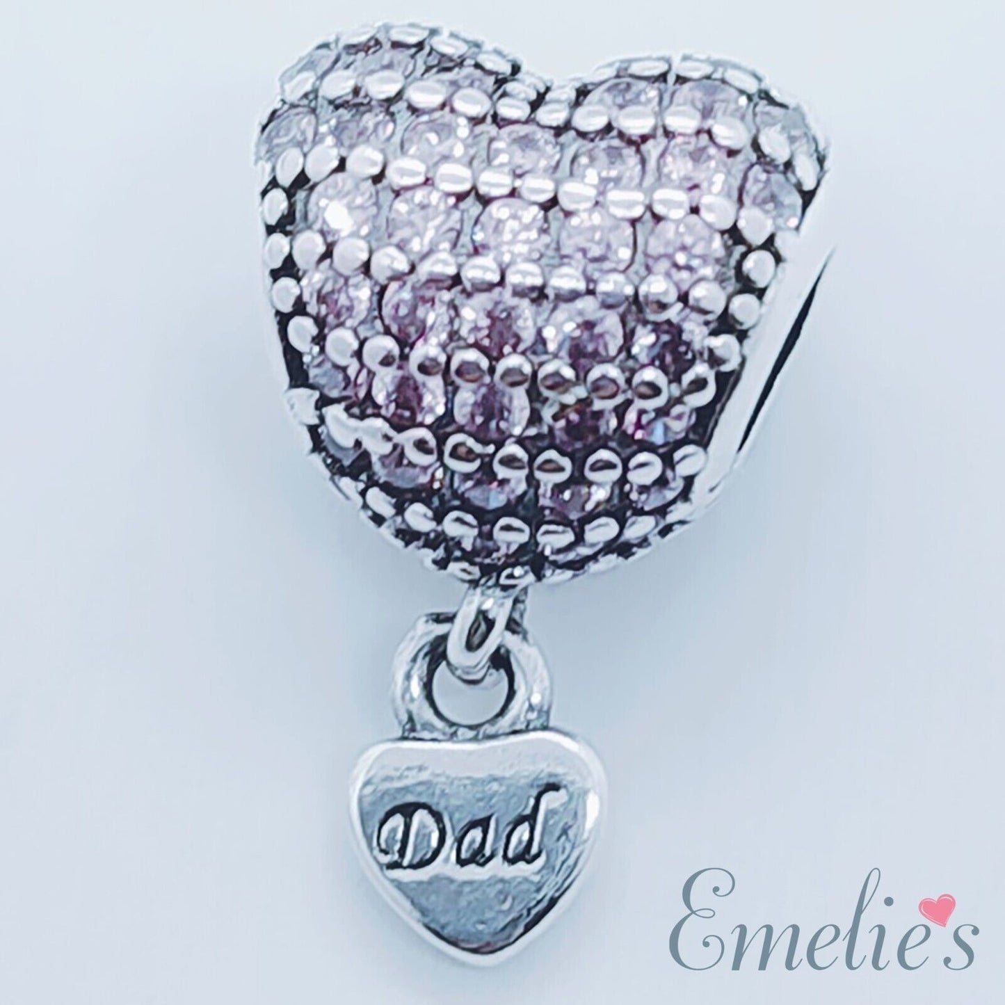 Dad Charm for Pandora Bracelet. Sterling Silver Dad and Father Gift
