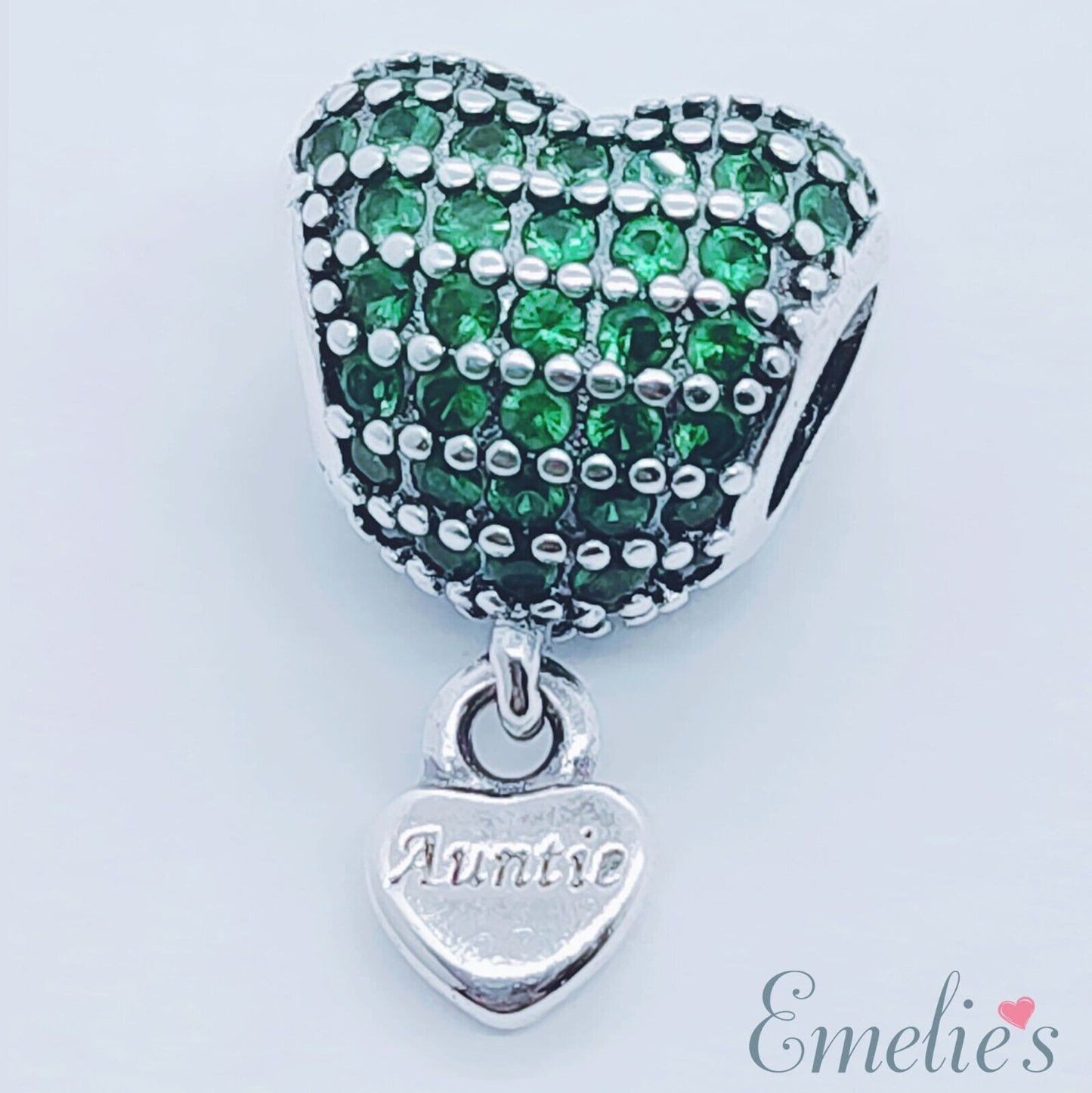 Auntie Charm for Pandora Bracelet. Crystal 925 Sterling Silver. Auntie Gift