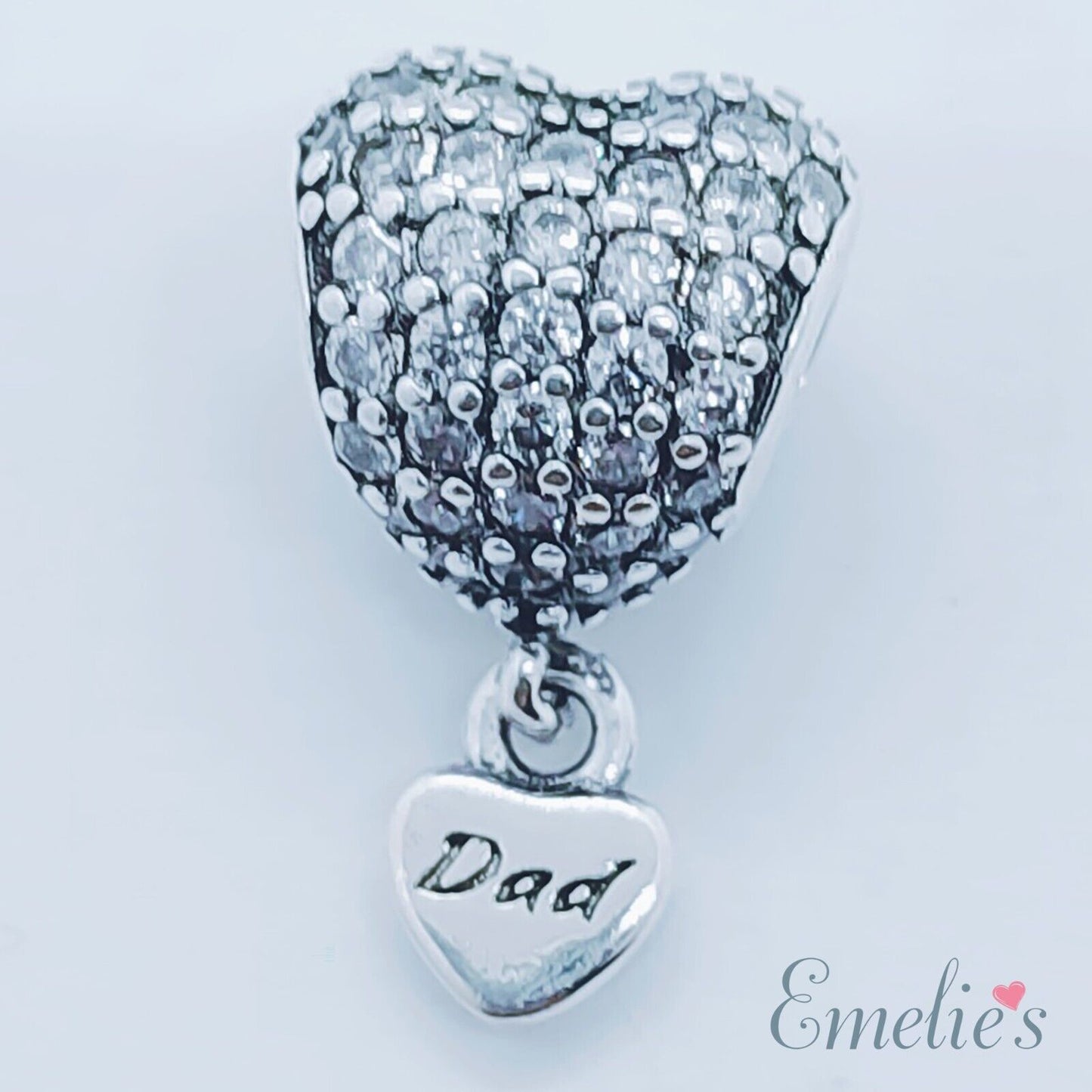 Dad Charm for Pandora Bracelet. Sterling Silver Dad and Father Gift