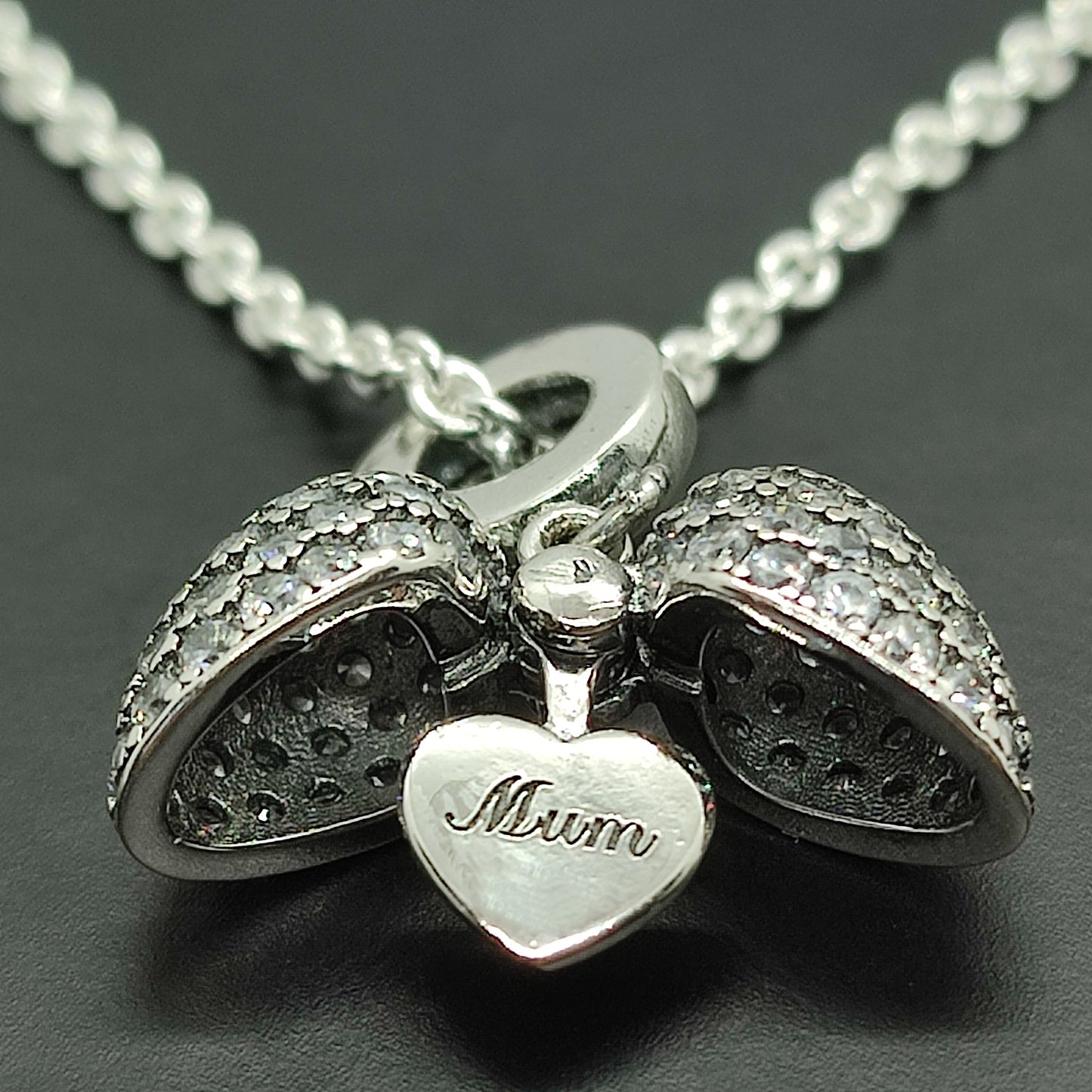 Mum I Love You Heart Necklace. Pendant also fits Pandora Bracelet. Available in 4 colours