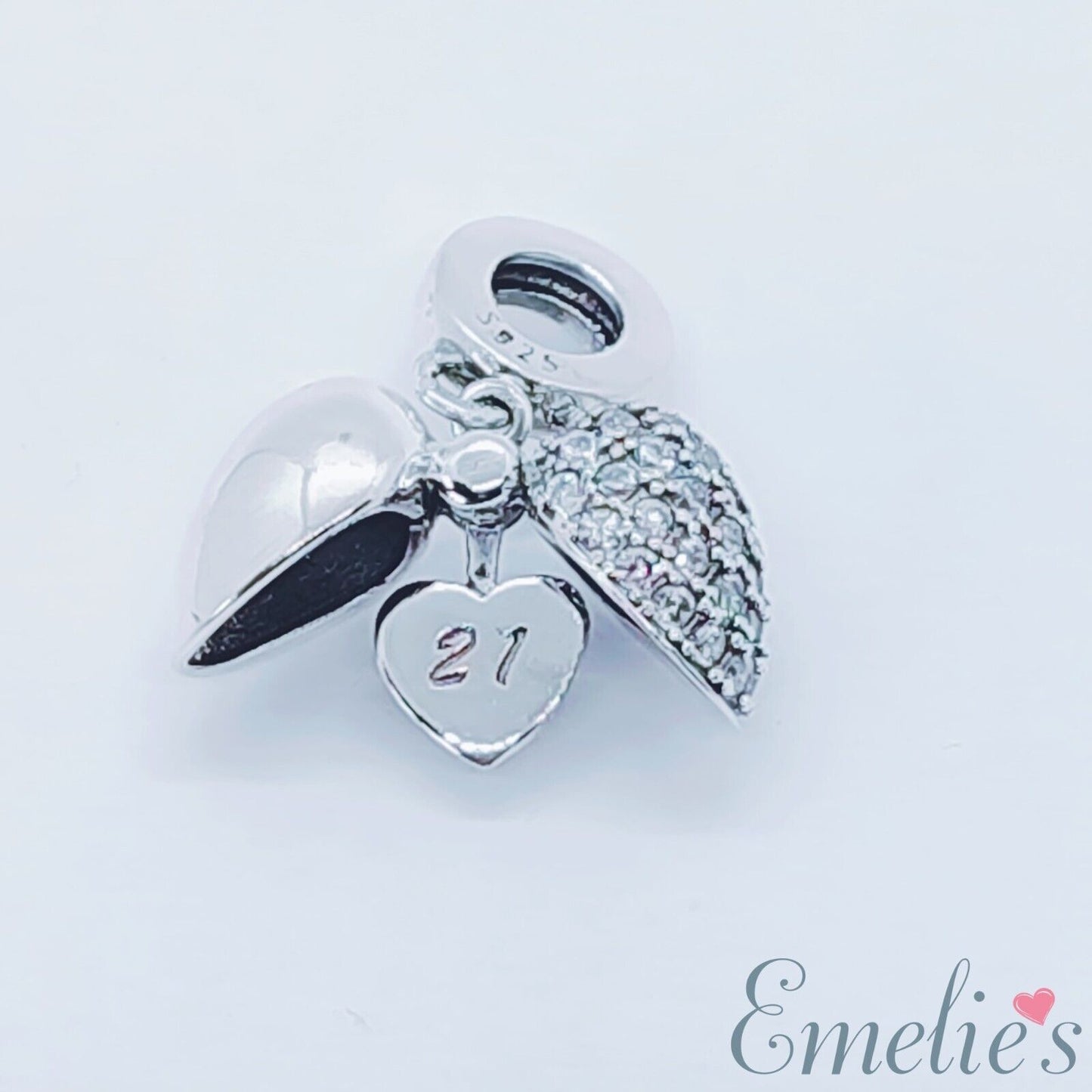 21st Birthday Charm Pendant for Pandora Bracelet. 21 Birthday 925 Sterling Silver