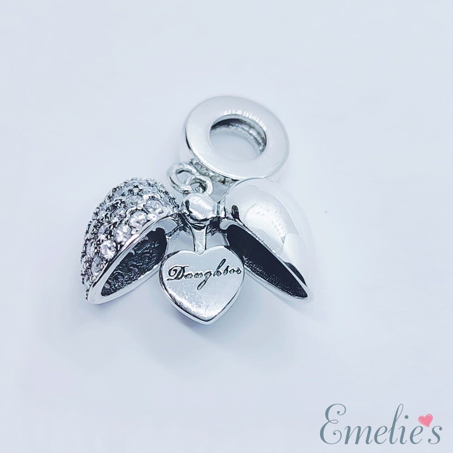 I Love You Daughter Charm for Pandora Bracelet. 925 Sterling Silver