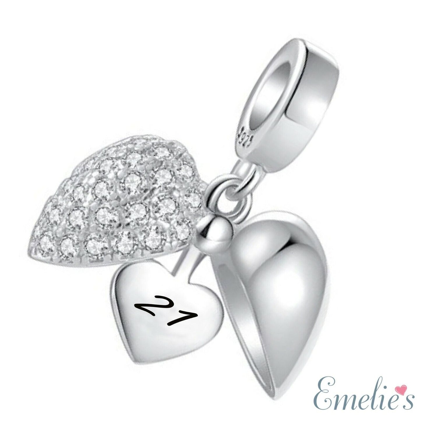 21st Birthday Charm Pendant for Pandora Bracelet. 21 Birthday 925 Sterling Silver