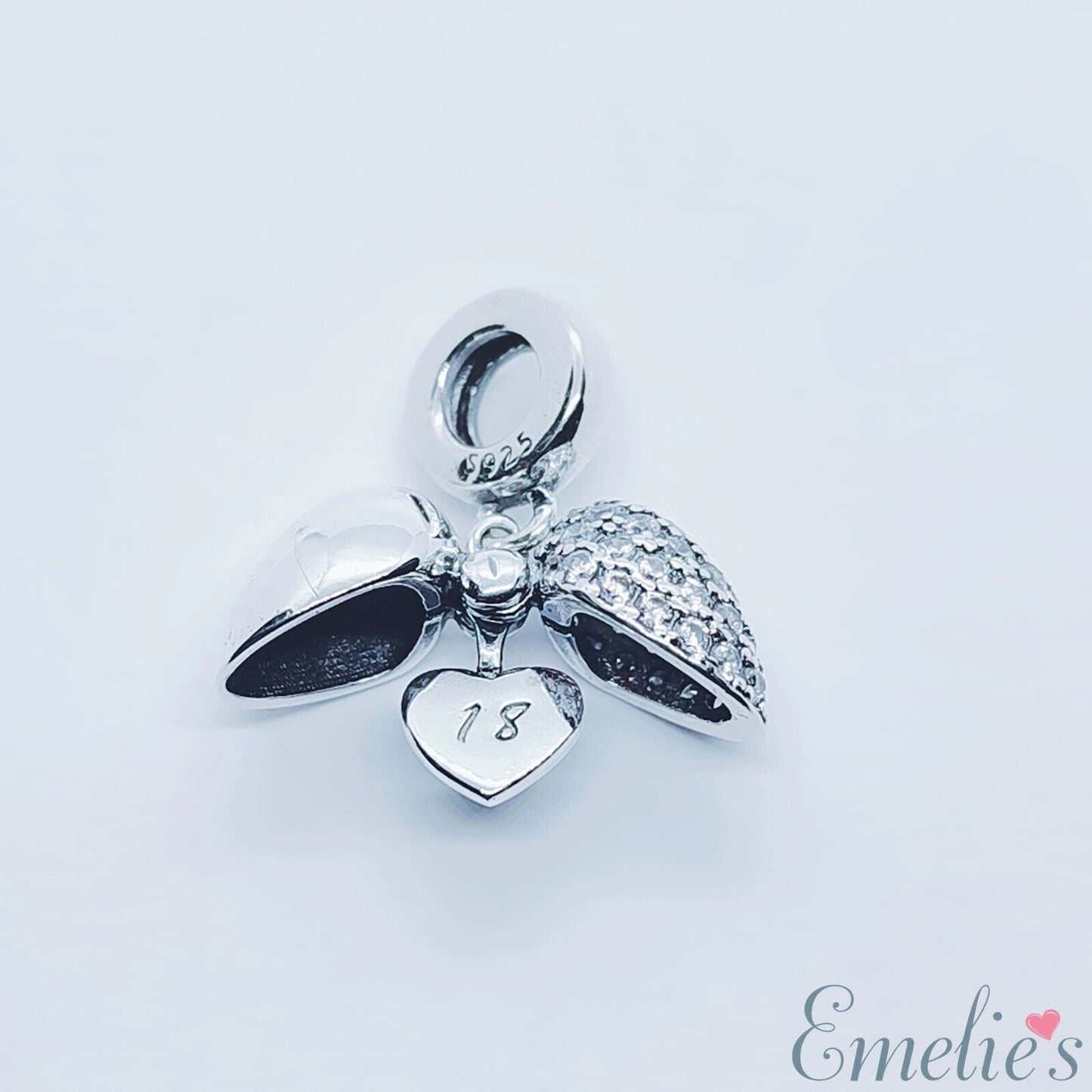 18th Birthday Charm Pendant for Pandora Charm Bracelet. 925 Sterling Silver