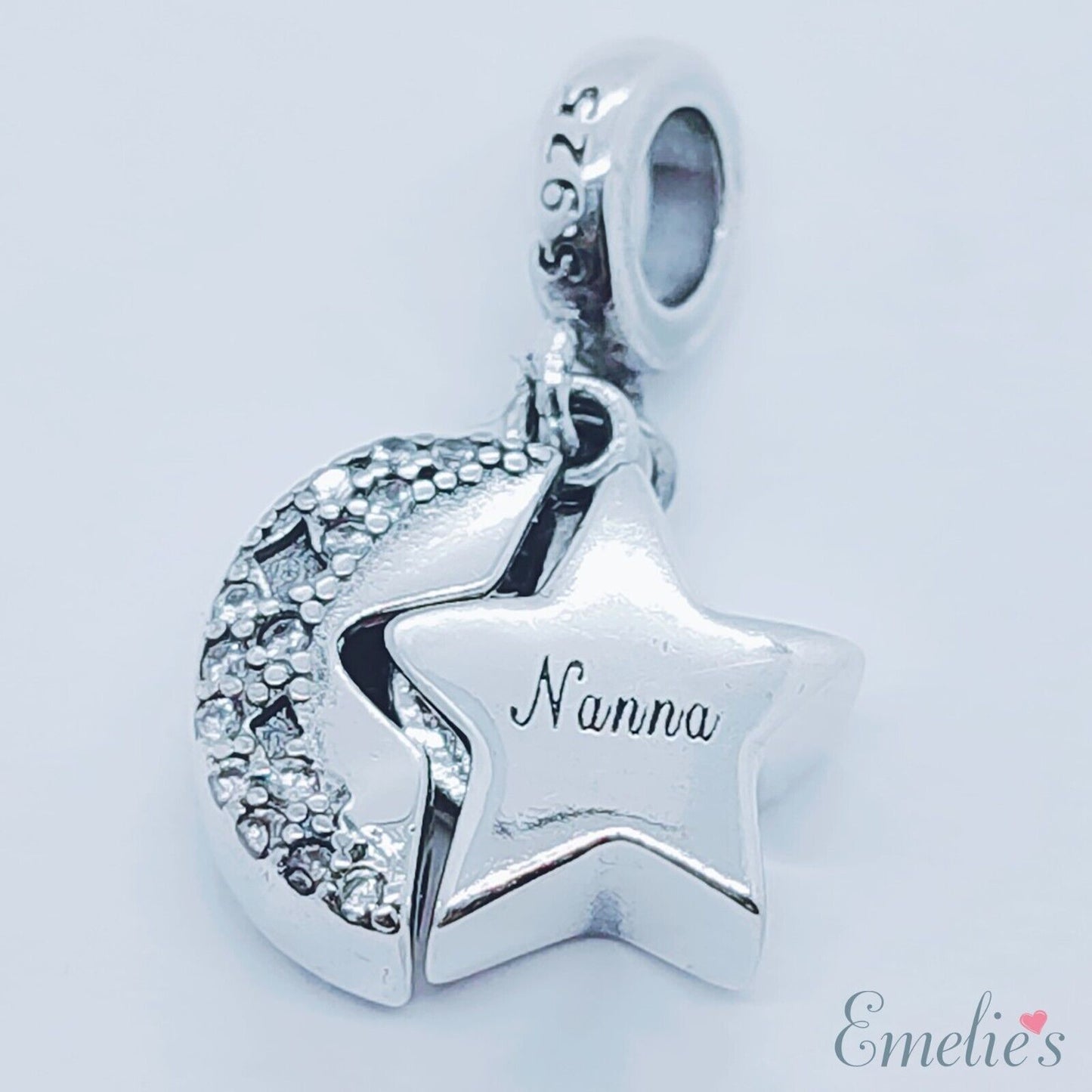 Nanna I Love You Charm for Pandora Bracelet. S925 Sterling Silver