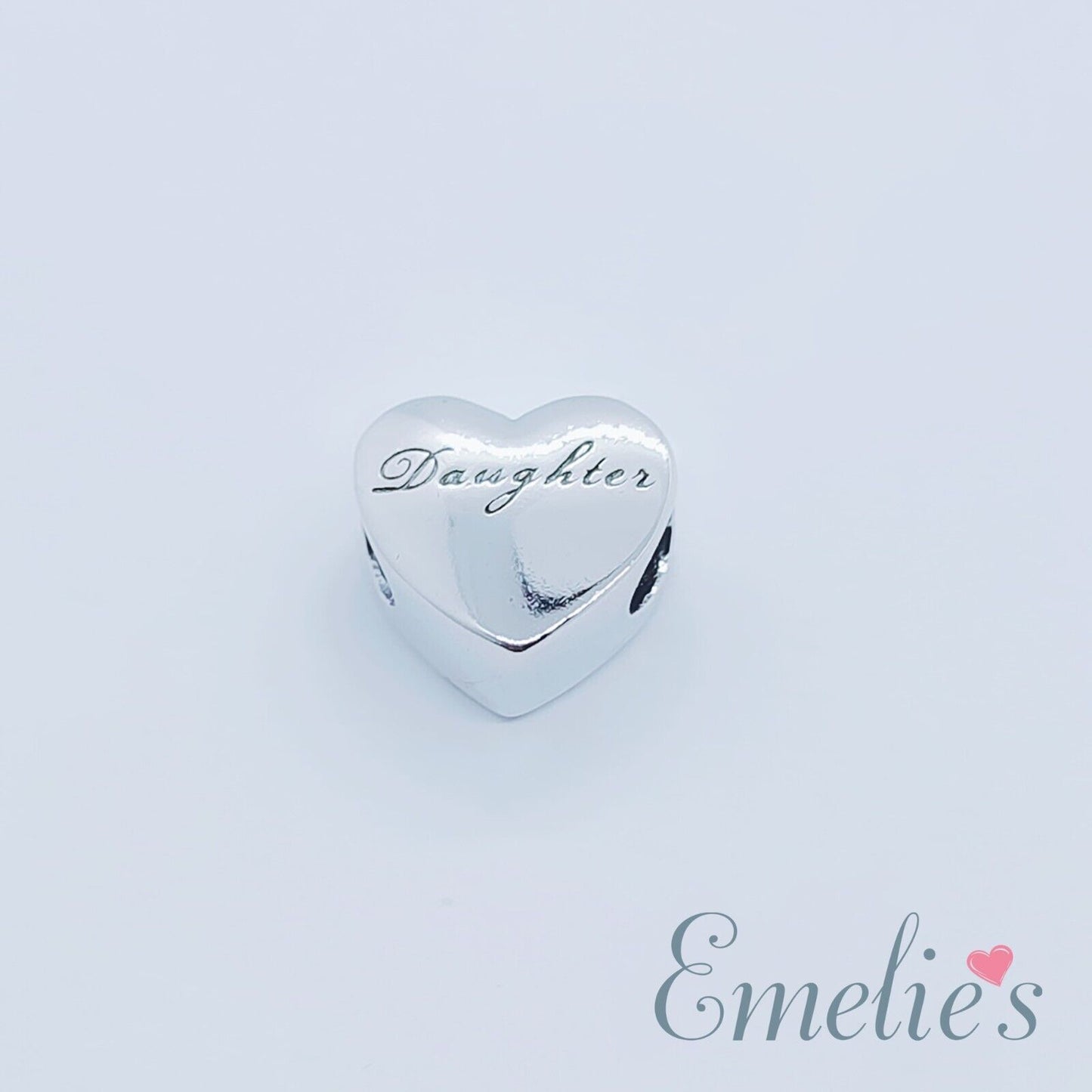 Daughter I Love you to the Moon and Back Charm for Pandora Bracelet. Sterling Silver
