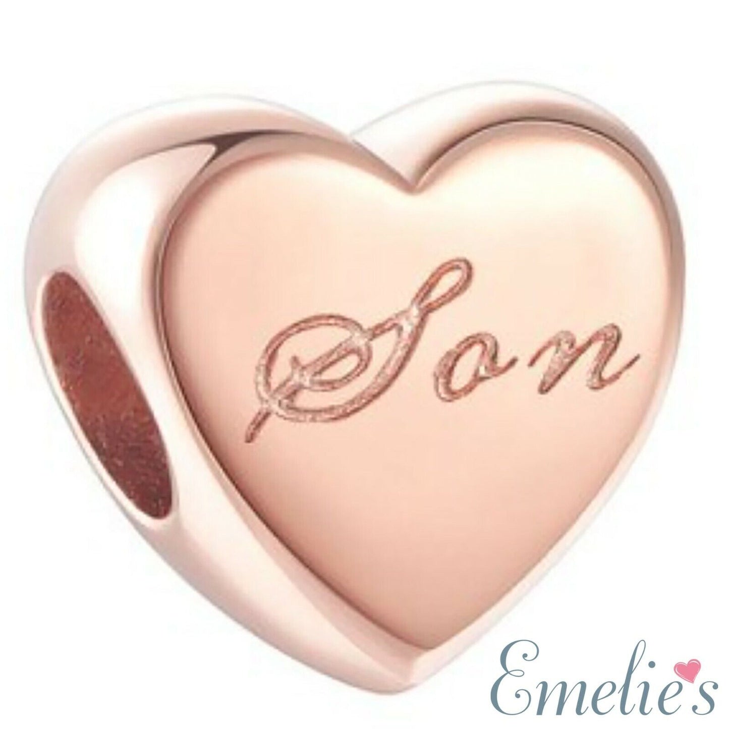 Son Charm for Pandora Bracelet. I Love You Rose Gold Son Gift