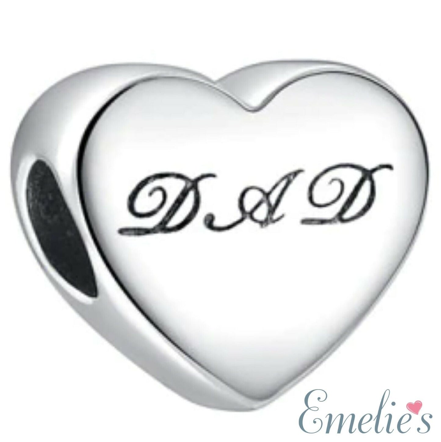 Dad I Love you to the Moon and Back Charm for Pandora Bracelet. S925 Sterling Silver
