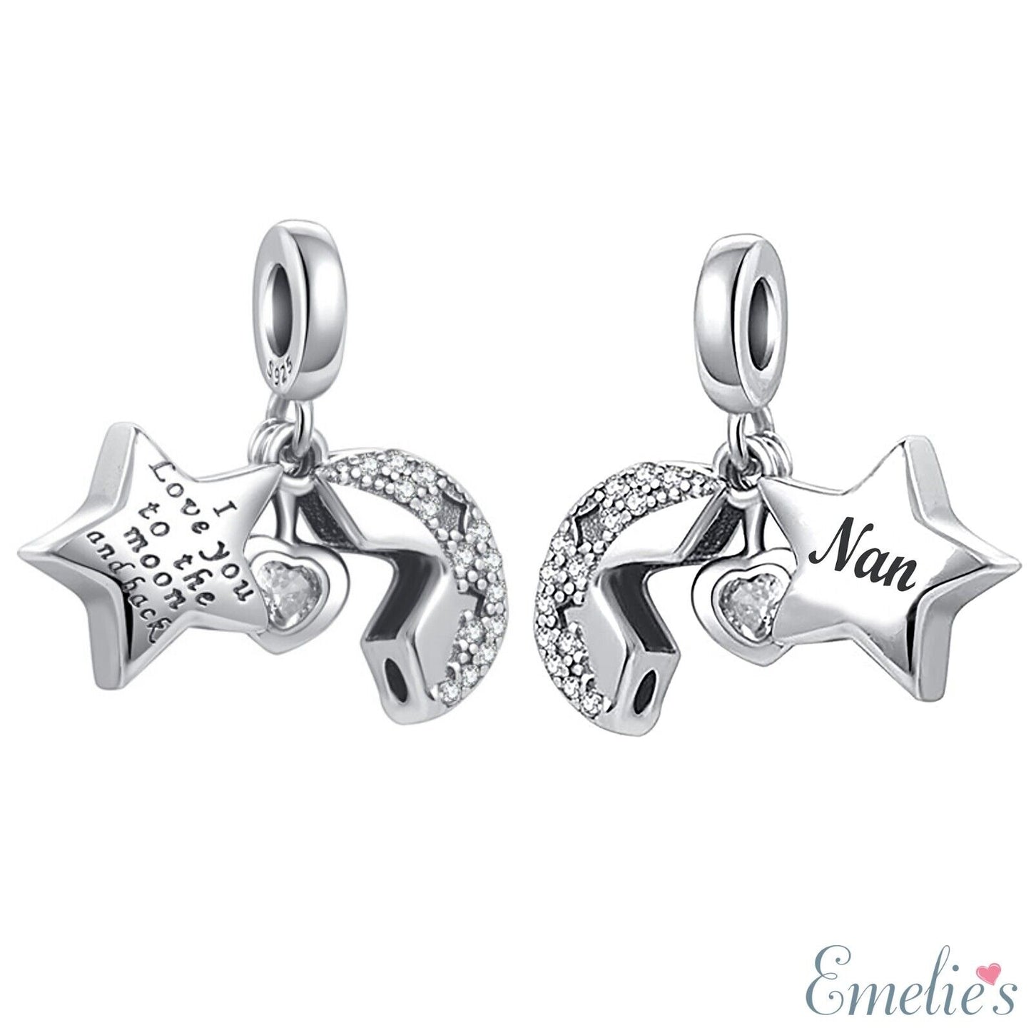 Nan I Love You To The Moon and Back Dangle Pandora Charm