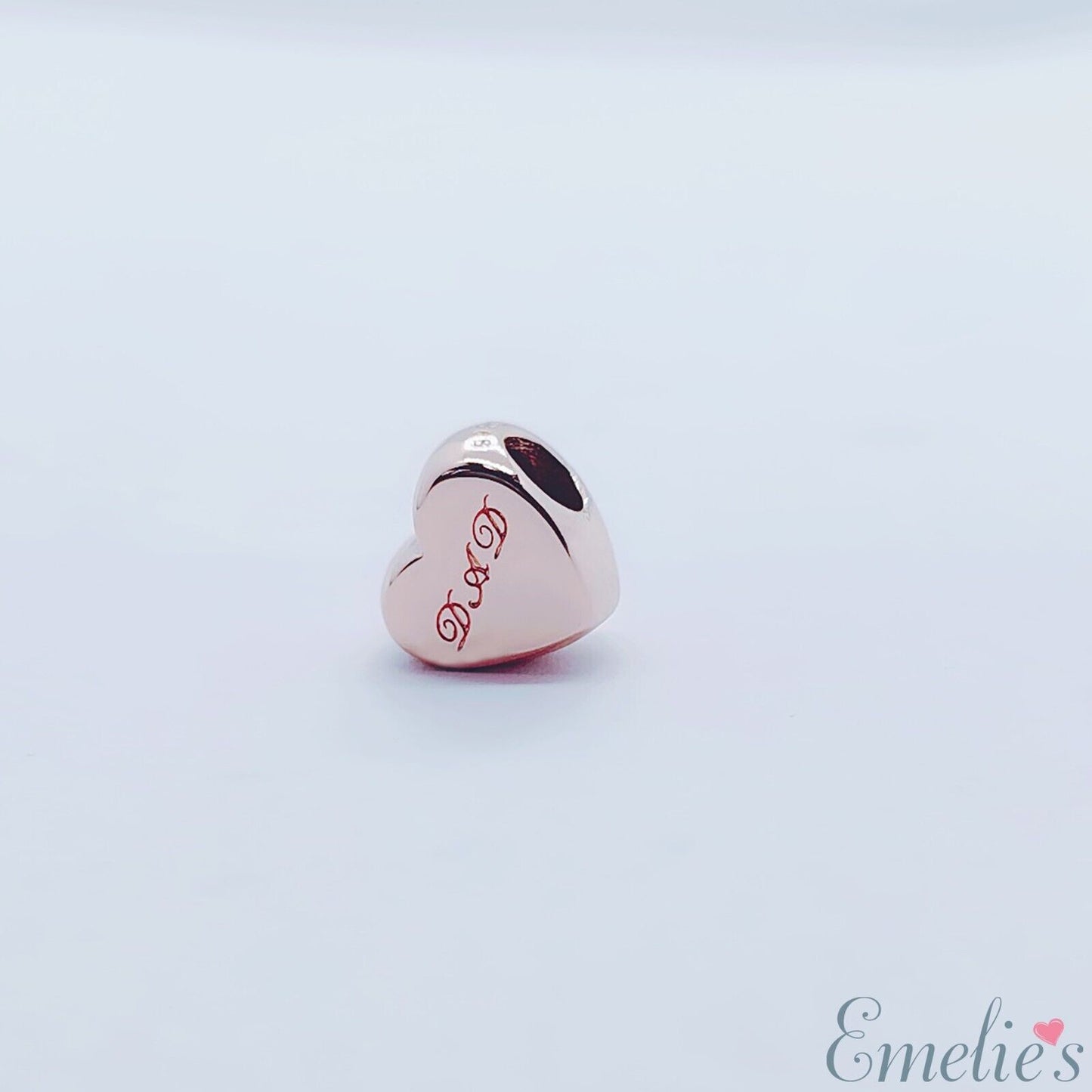 Dad I Love You Charm for Pandora Bracelet. Sterling Silver Rose Gold