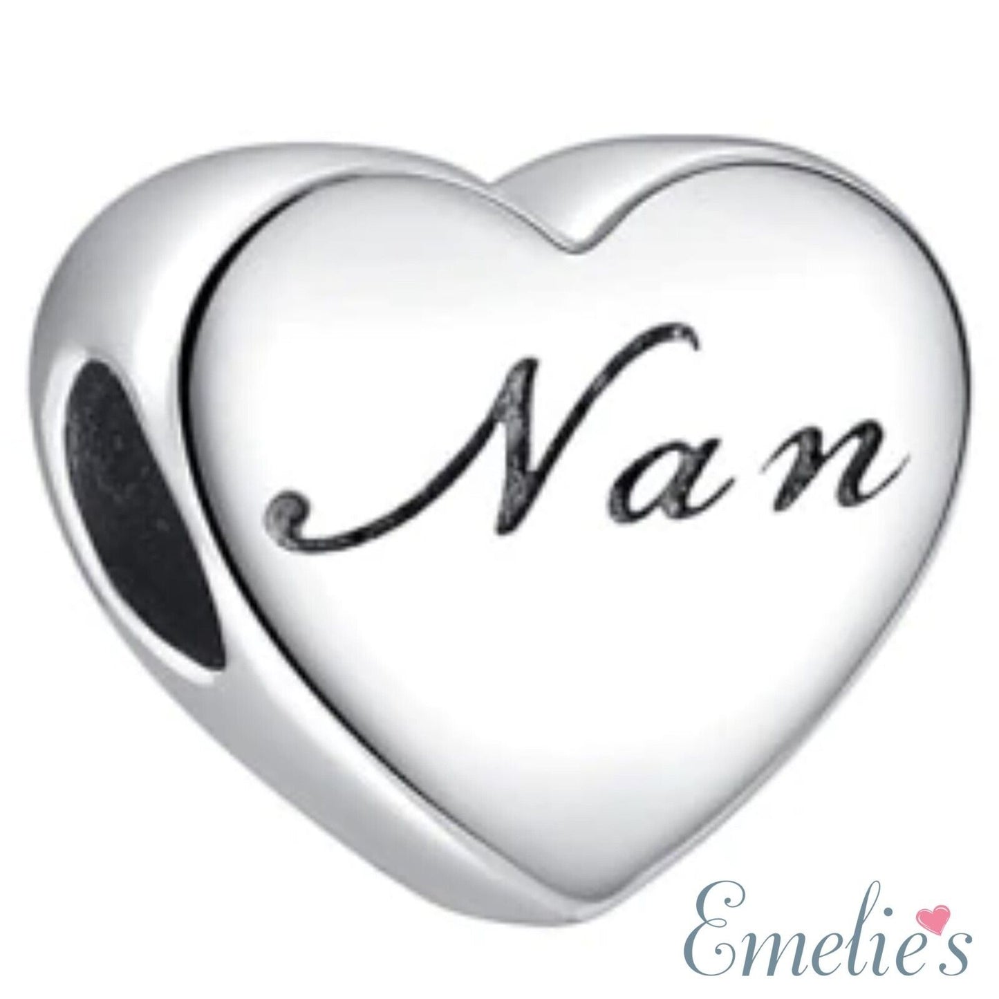 Nan I Love you to the Moon and Back Charm for Pandora Bracelet. S925 Sterling Silver