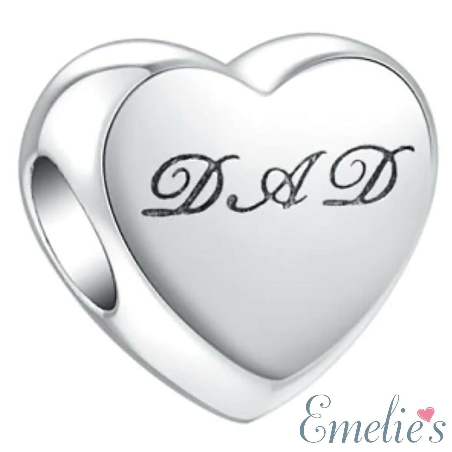 Dad I Love You Charm for Pandora Bracelet. S925 Sterling Silver