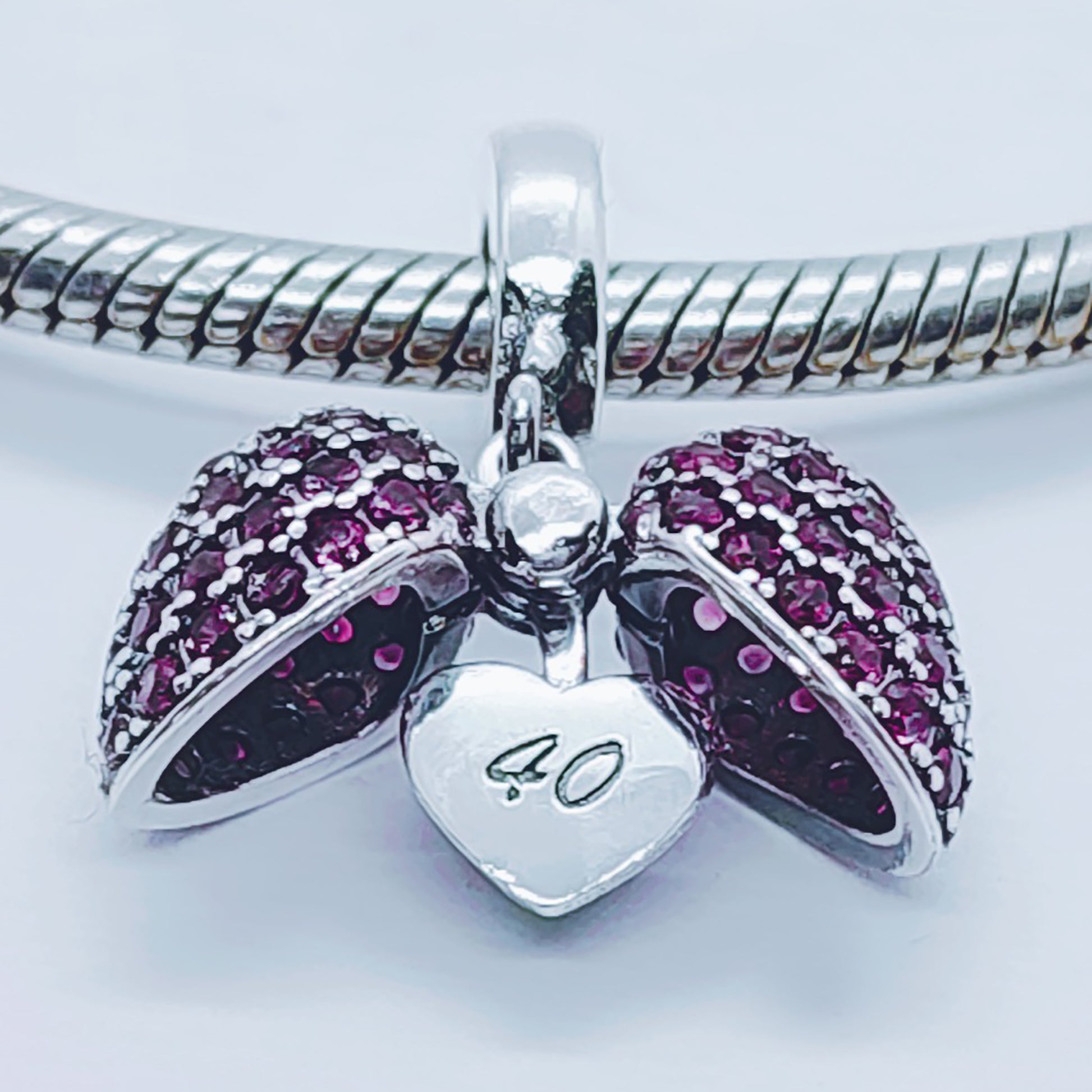 40th Birthday Charm Pendant for Pandora Bracelet or 40 Age Charm