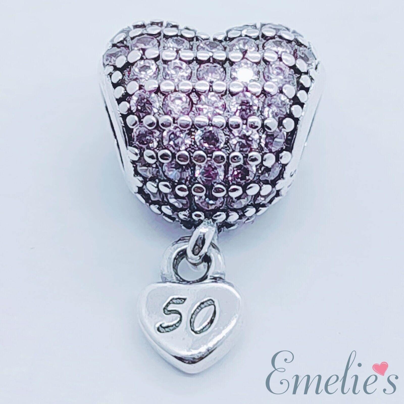 50 Birthday Charm for Pandora 50th Birthday Sterling Silver Charm