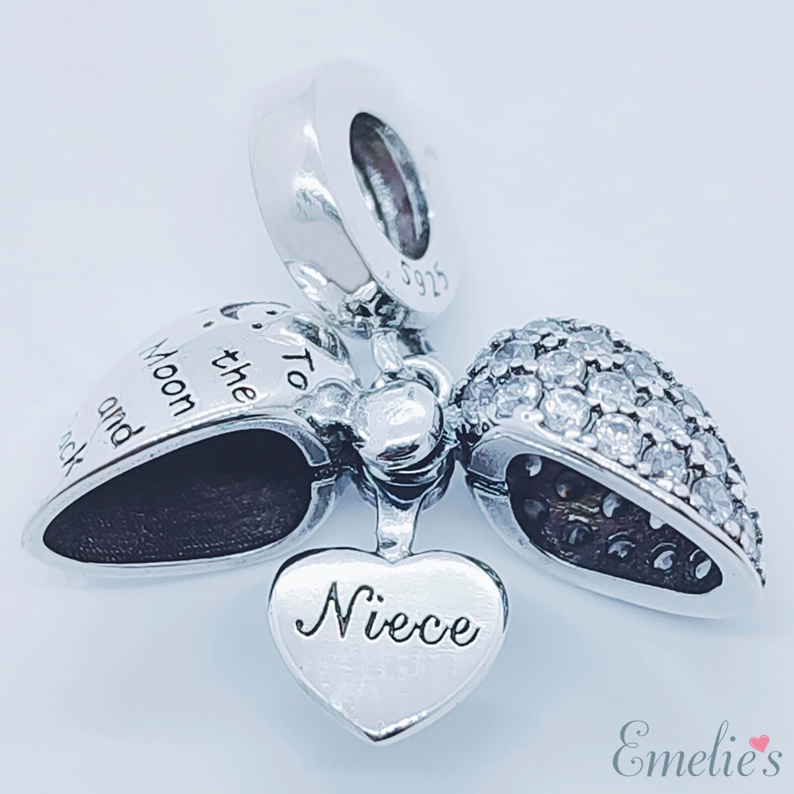 Niece I Love You to the Moon and Back Charm for Pandora Bracelet