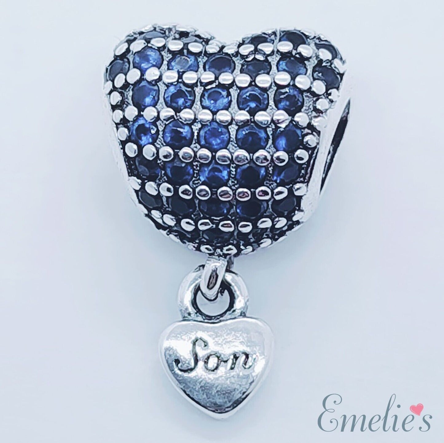 Son Charm for Pandora  Bracelet. Crystal 925 Sterling Silver. Son Gift