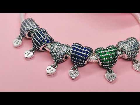 40 Birthday Charm for Pandora 40th Birthday Sterling