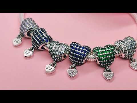 50 Birthday Charm for Pandora 50th Birthday Sterling
