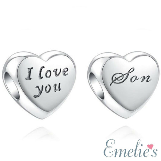 Son I Love You Charm for Pandora Bracelet. S925 Sterling Silver