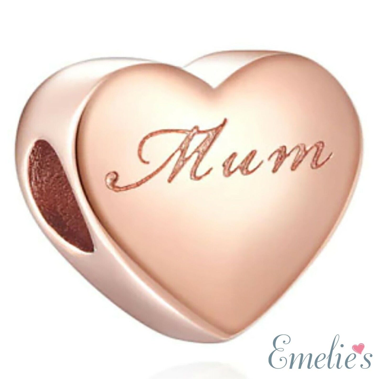 Mum I Love you to the Moon and Back Charm. Mother Sterling Silver Rose Gold