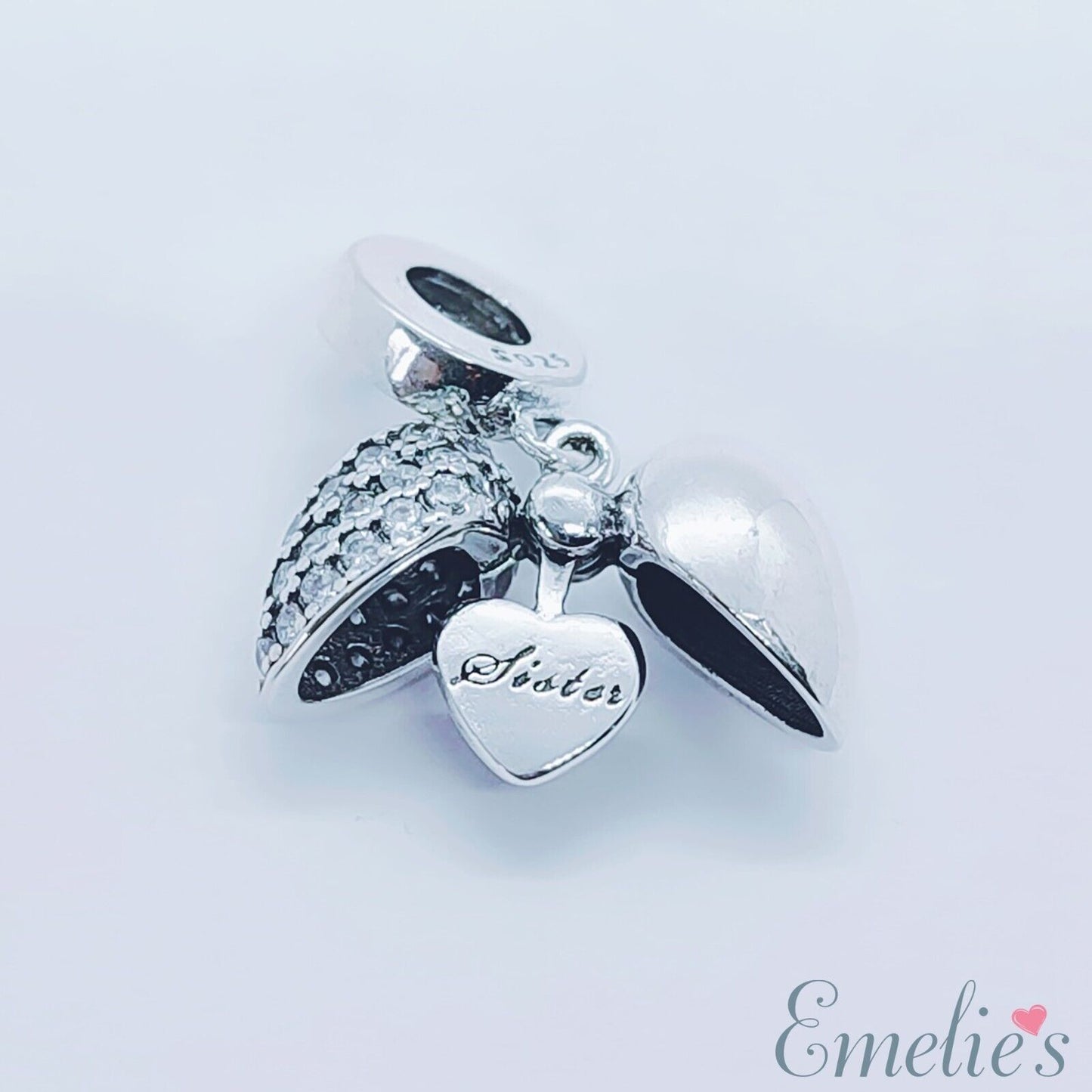 I Love You Sister Charm for Pandora Bracelet or Necklace. Locket Charm