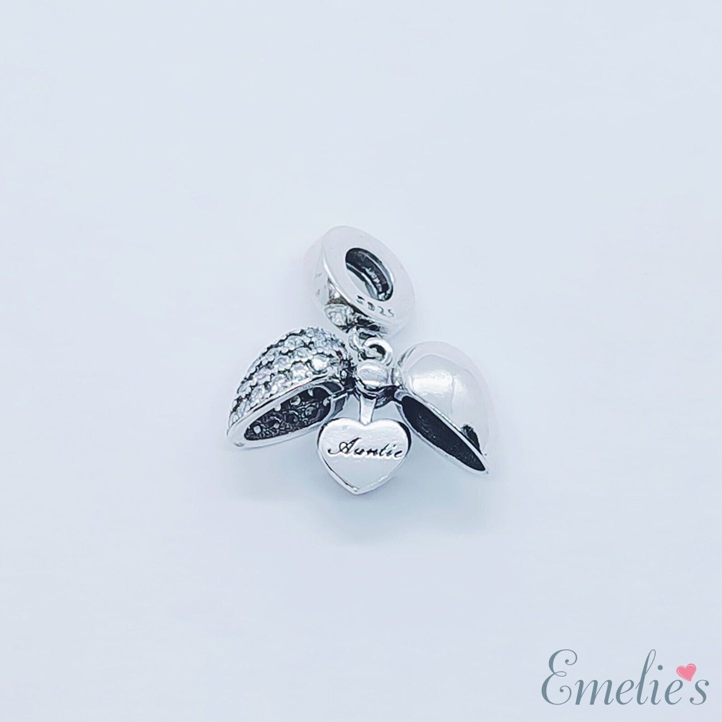I Love You Auntie Charm for Pandora Bracelet. 925 Sterling Silver Auntie Charm