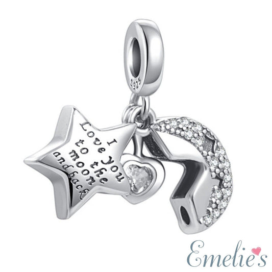 I Love You To The Moon and Back Pandora Charm