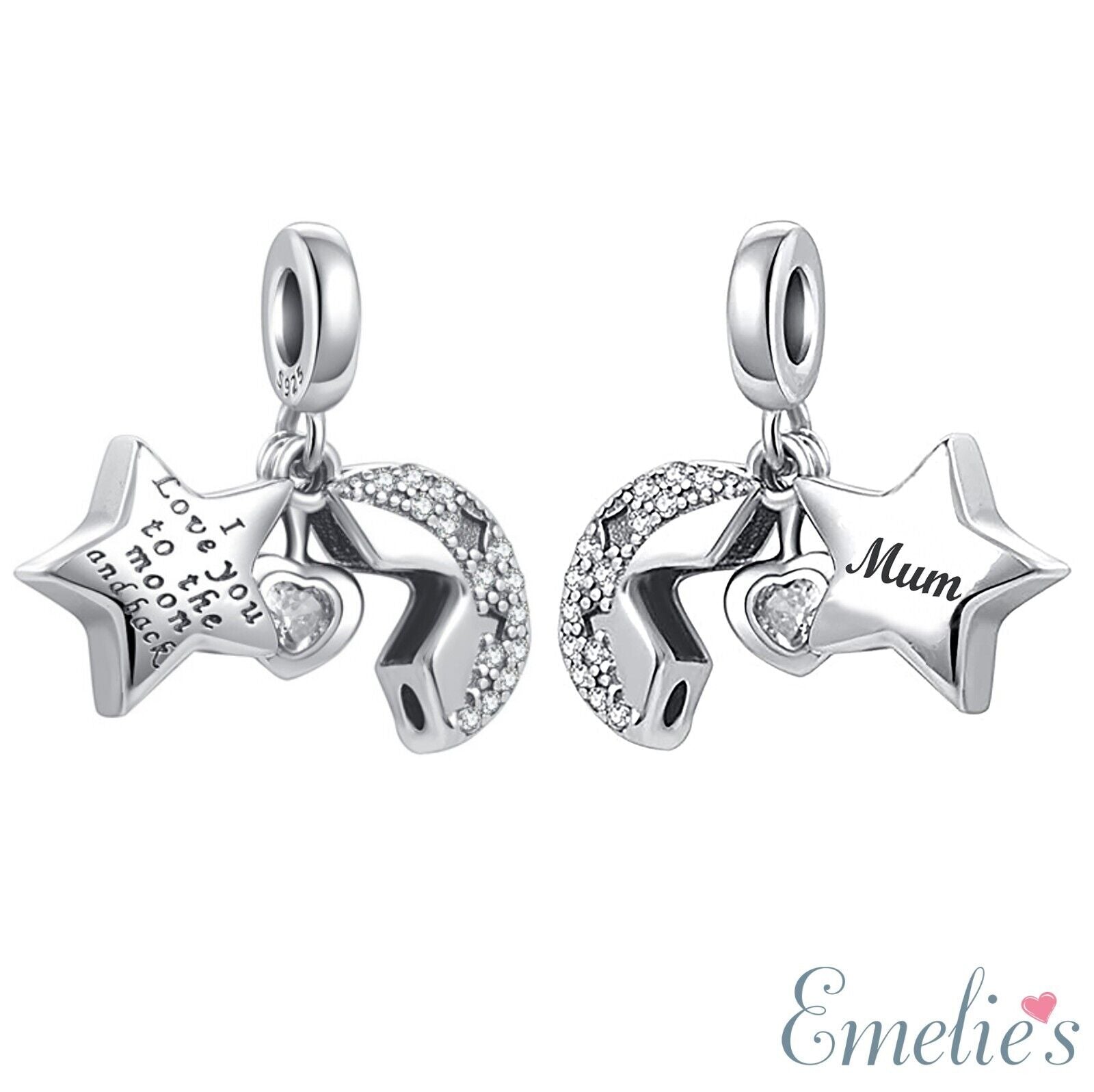 Mum Moon and Back Pandora Charm