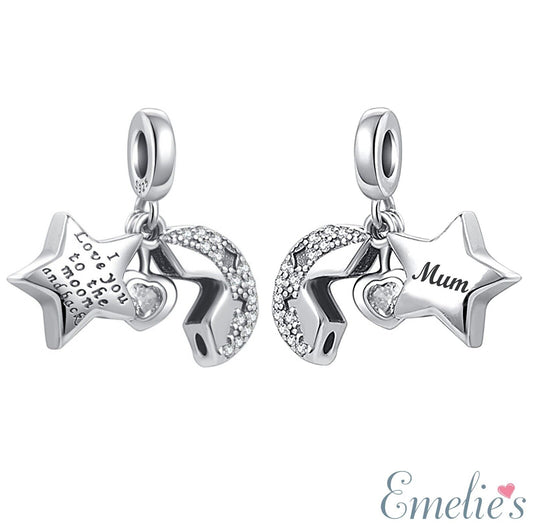 Mum Moon and Back Pandora Charm