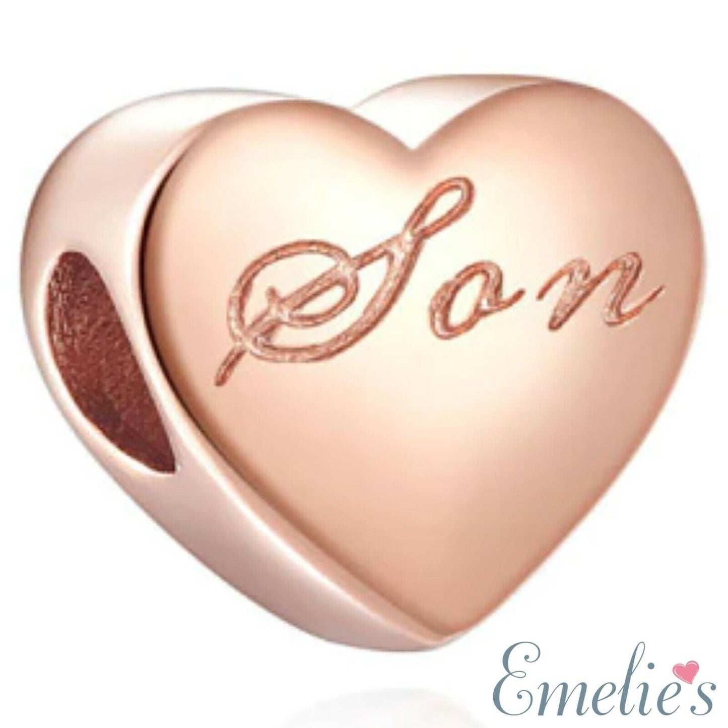 Son I Love you to the Moon and Back Charm for Pandora Bracelet. Rose Gold Son Gift