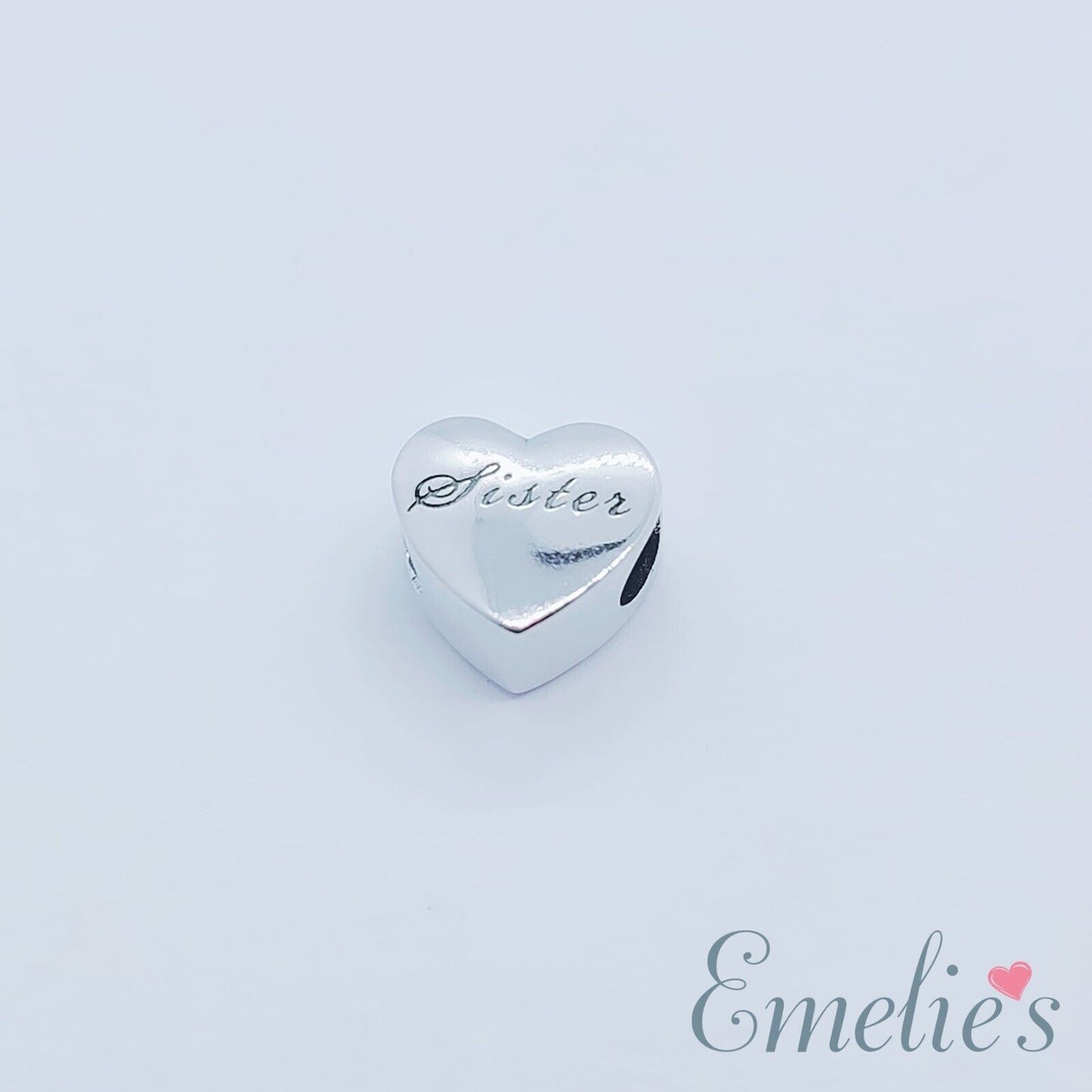 Sister I Love you to the Moon and Back Charm for Pandora Bracelet. Sterling Silver Charm
