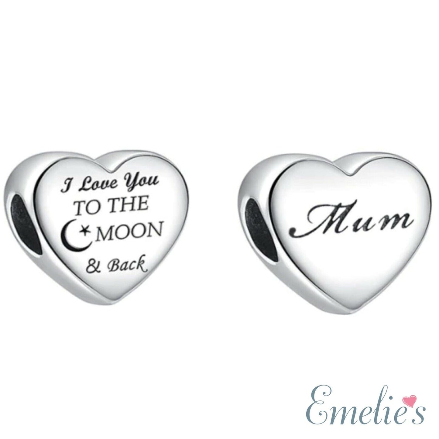 Mum Moon and Star Heart Pandora Charm