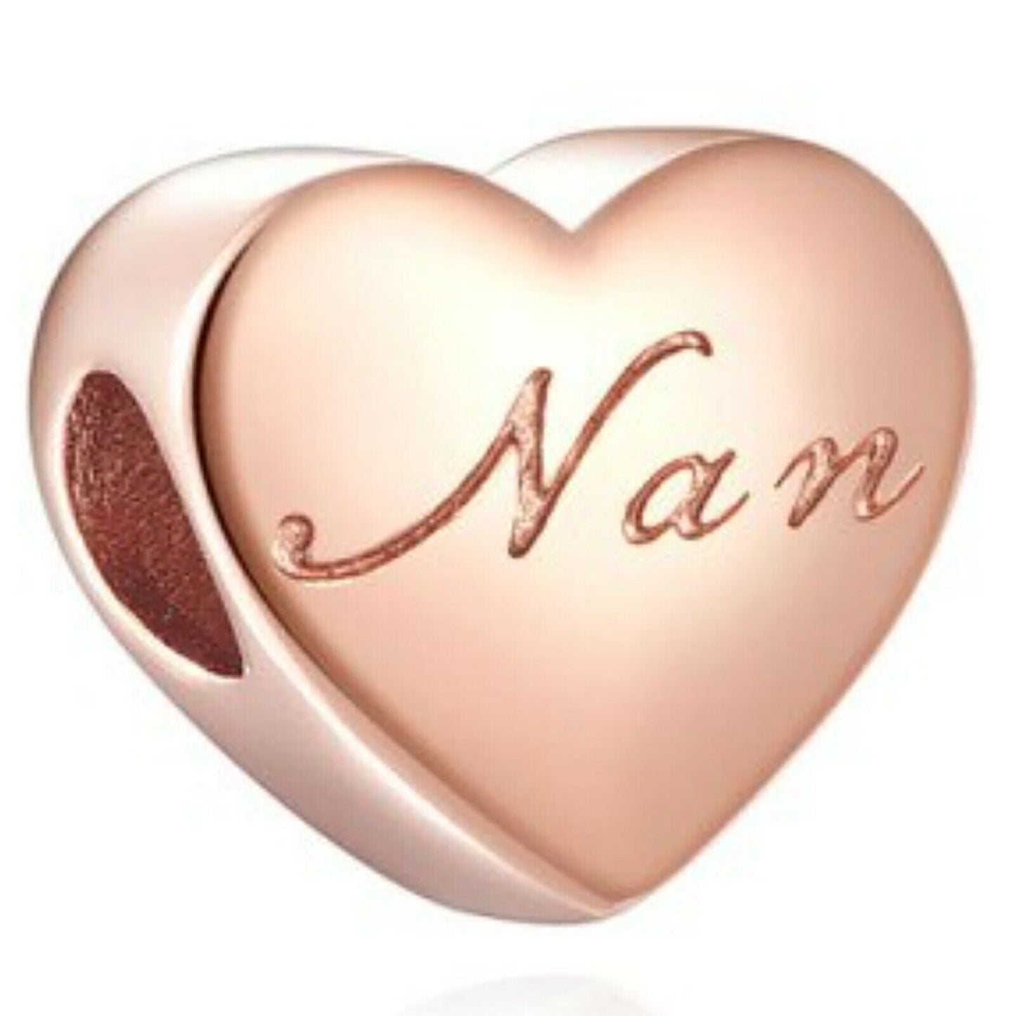 Nan I Love you to the Moon and Back Charm for Pandora Bracelet. Sterling Silver Rose Gold