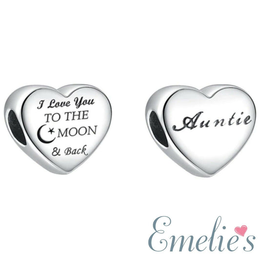 Auntie I Love You to the Moon and Back Pandora Charm