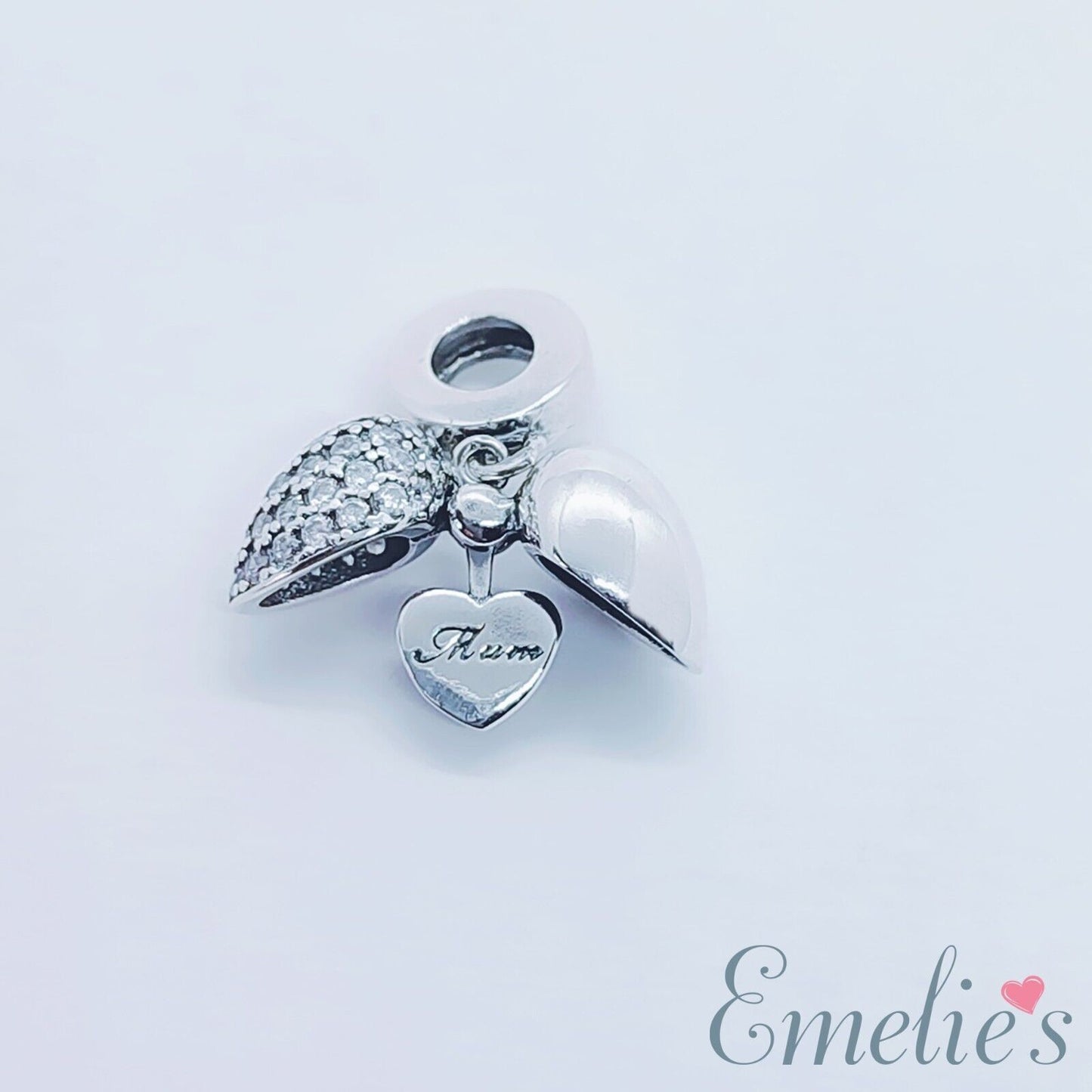 I Love You Mum Charm for Pandora Bracelet. 925 Sterling Silver