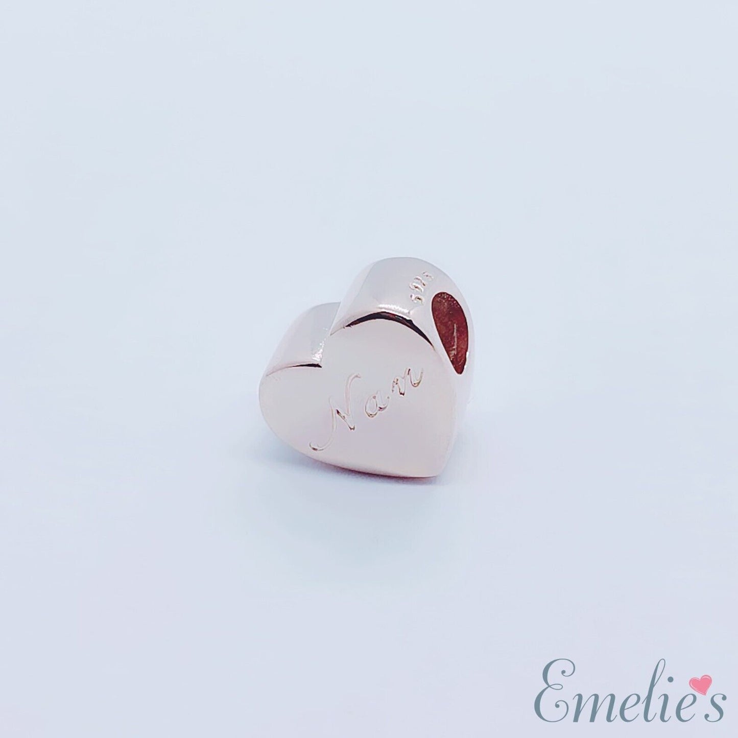Nan I Love you to the Moon and Back Charm for Pandora Bracelet. Sterling Silver Rose Gold