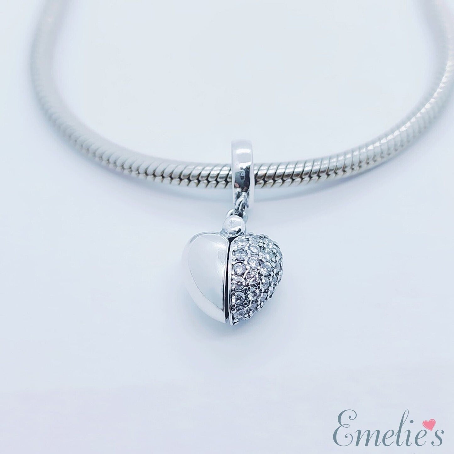 I Love You Heart Charm for Pandora Bracelet. 925 Sterling Silver