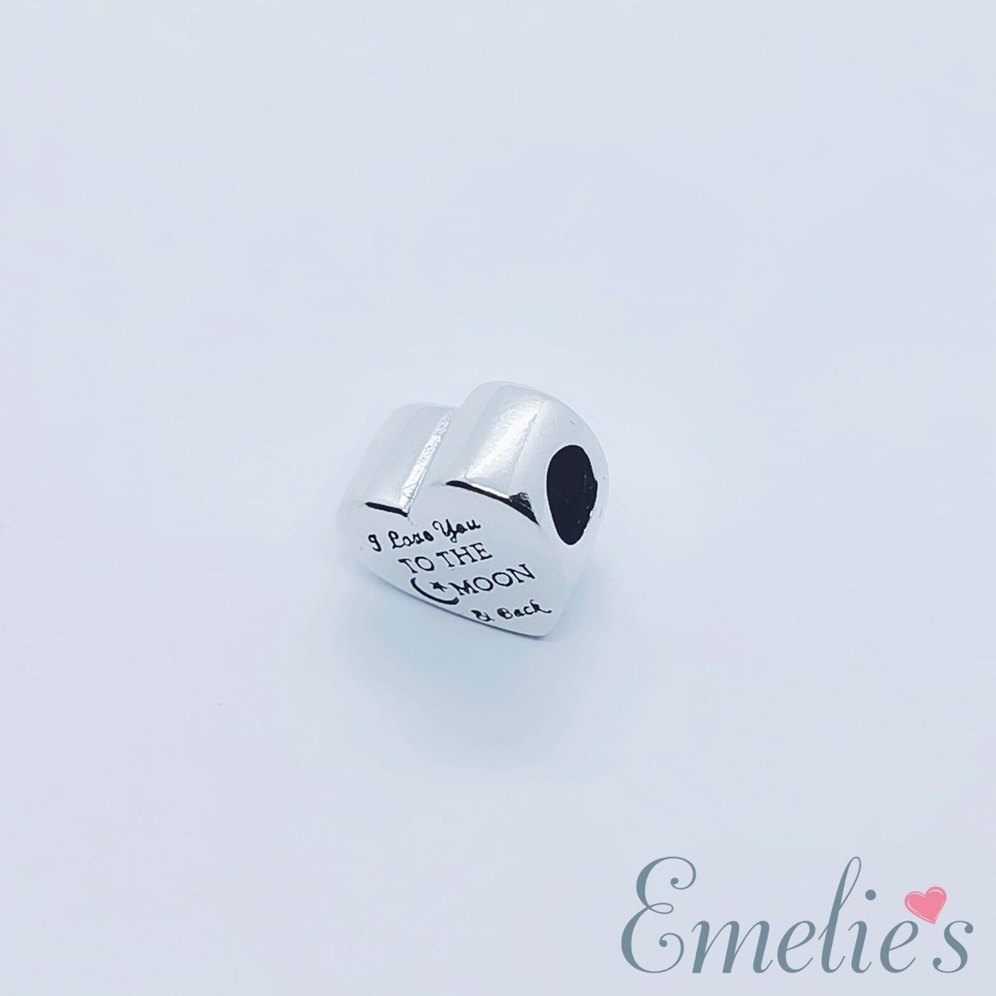 Wife I Love you to the Moon and Back Charm for Pandora Bracelet. S925 Sterling Silver