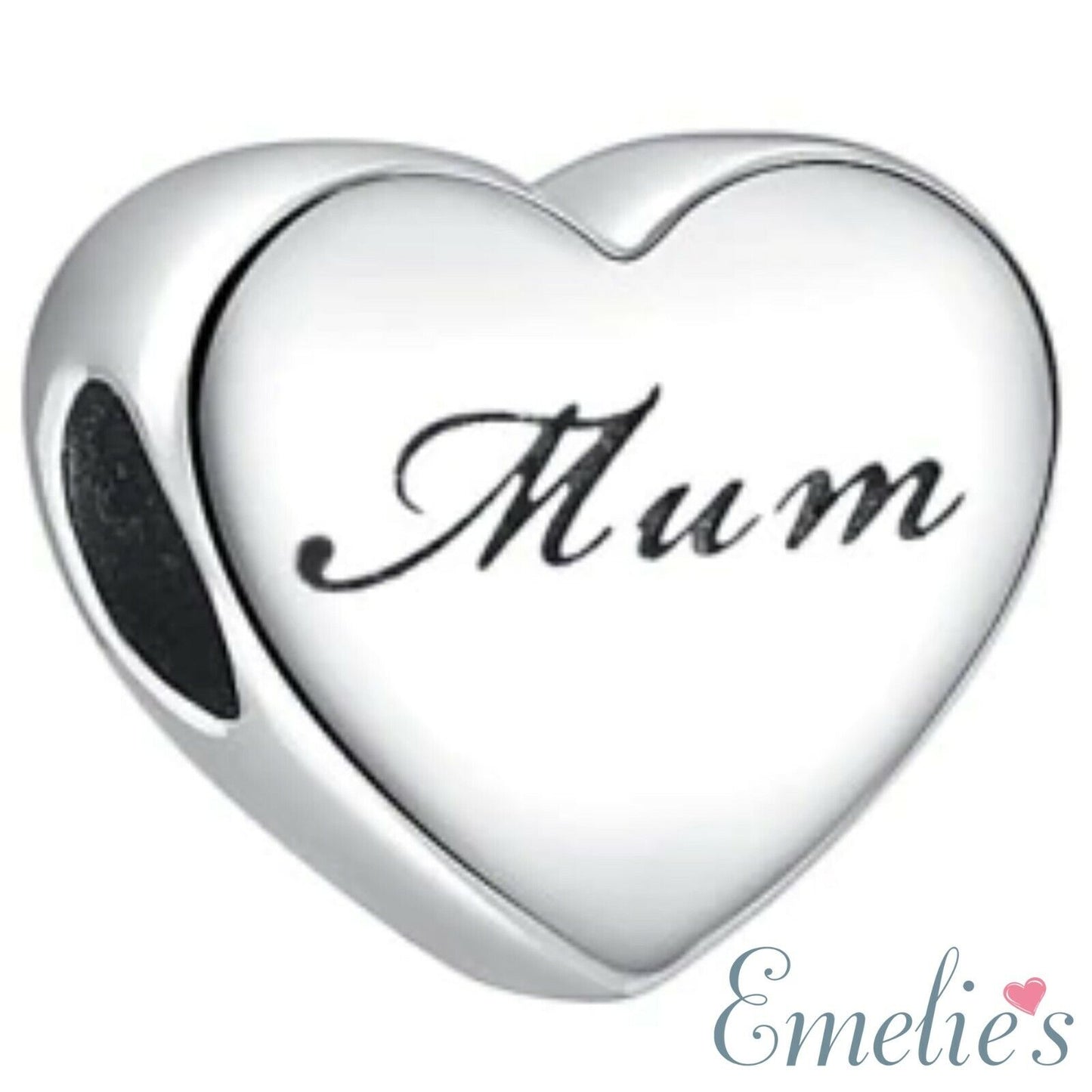 Mum I Love you to the Moon and Back Charm for Pandora Bracelet. S925 Sterling Silver