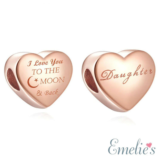 Daughter Star and Moon Rose Gold Pandora Charm