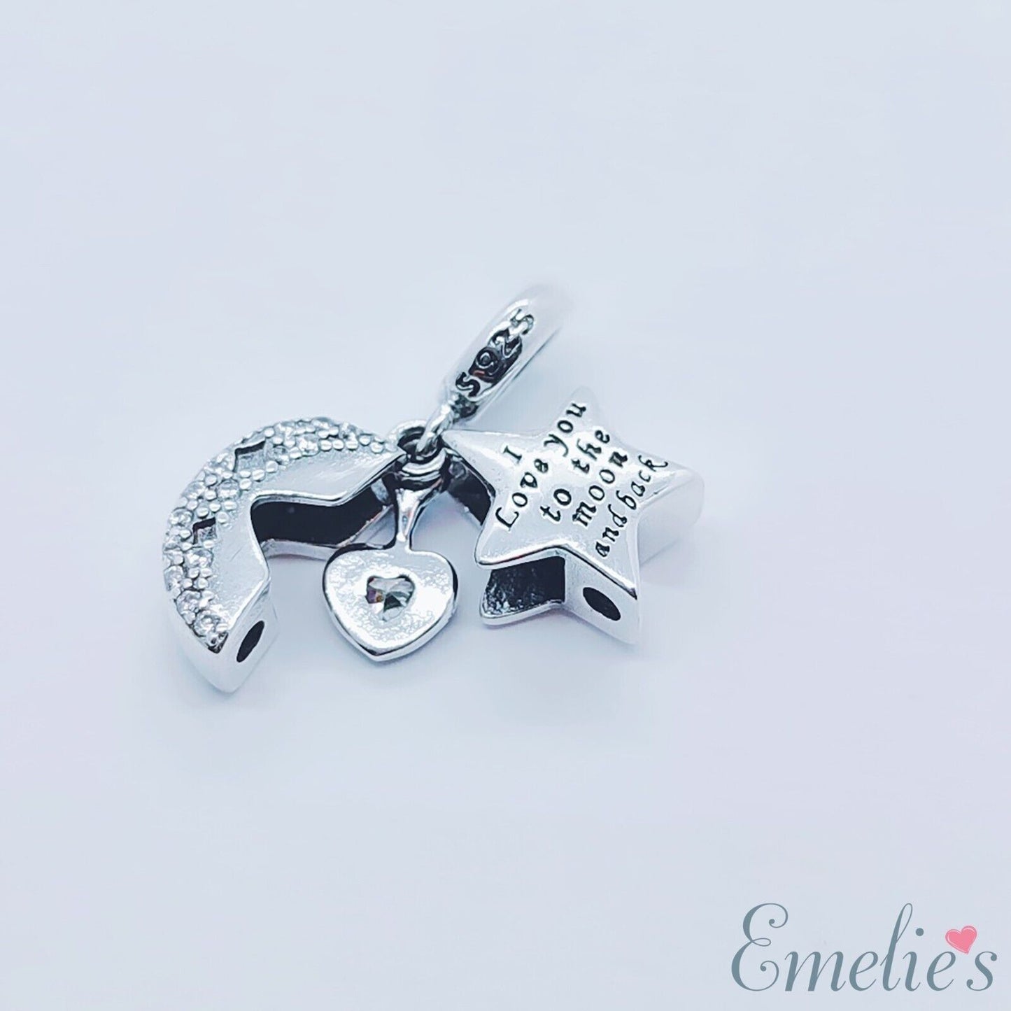 Niece I Love you to the Moon and Back Charm for Pandora Bracelet. S925 Sterling Silver