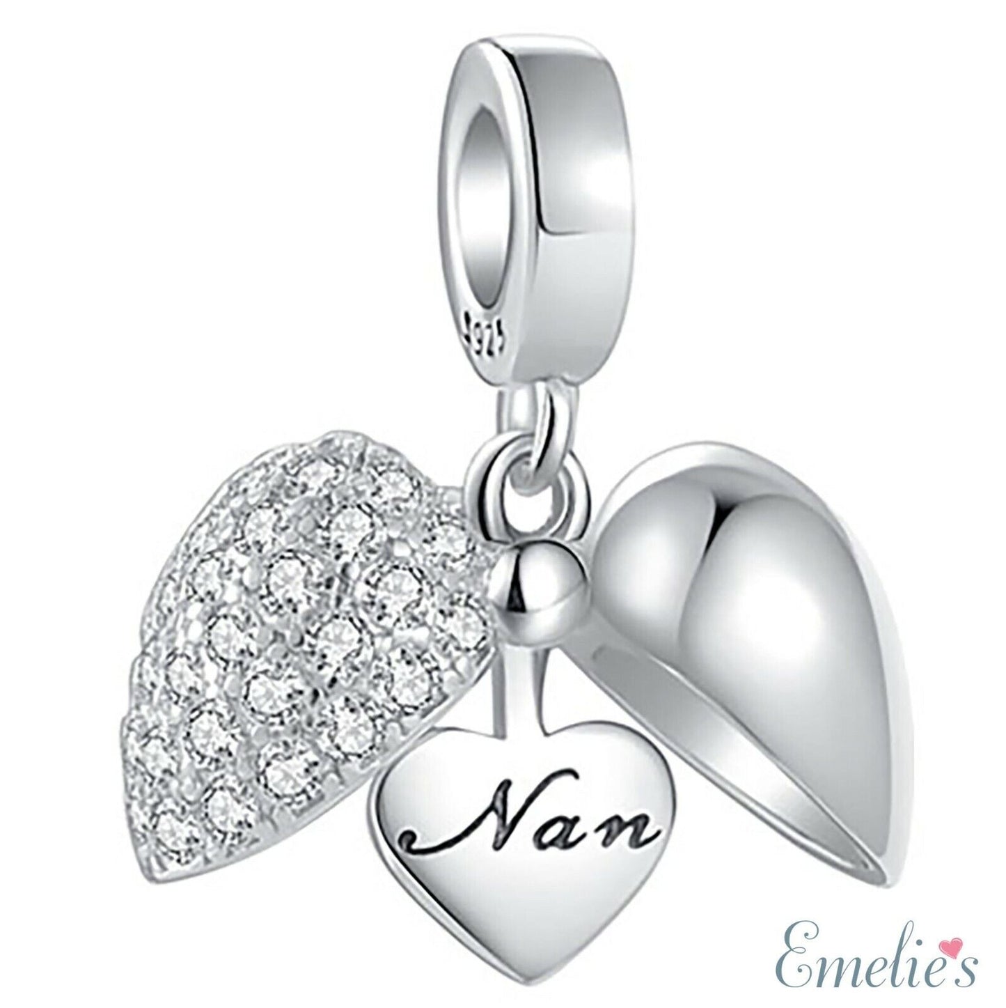 I Love You Nan Charm for Pandora Bracelet or Necklace. Locket Charm