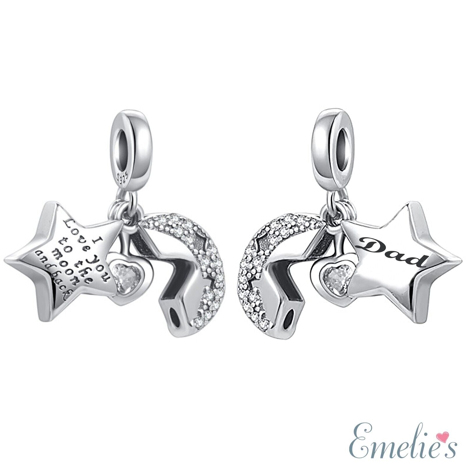 Dad Star and Moon Pandora Charm
