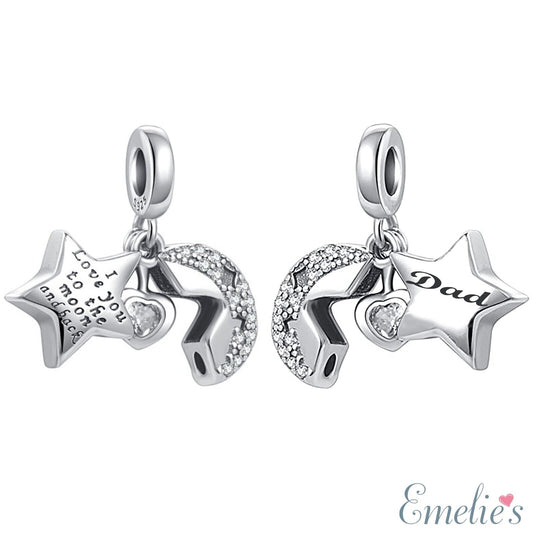 Dad Star and Moon Pandora Charm