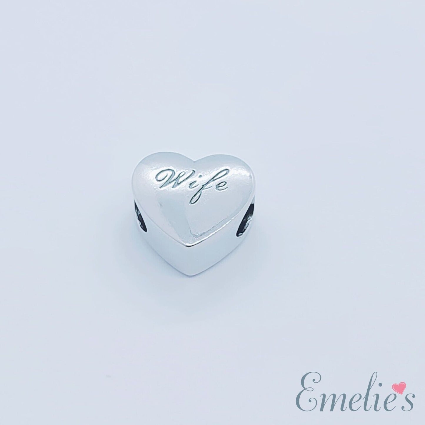 Wife I Love you to the Moon and Back Charm for Pandora Bracelet. S925 Sterling Silver